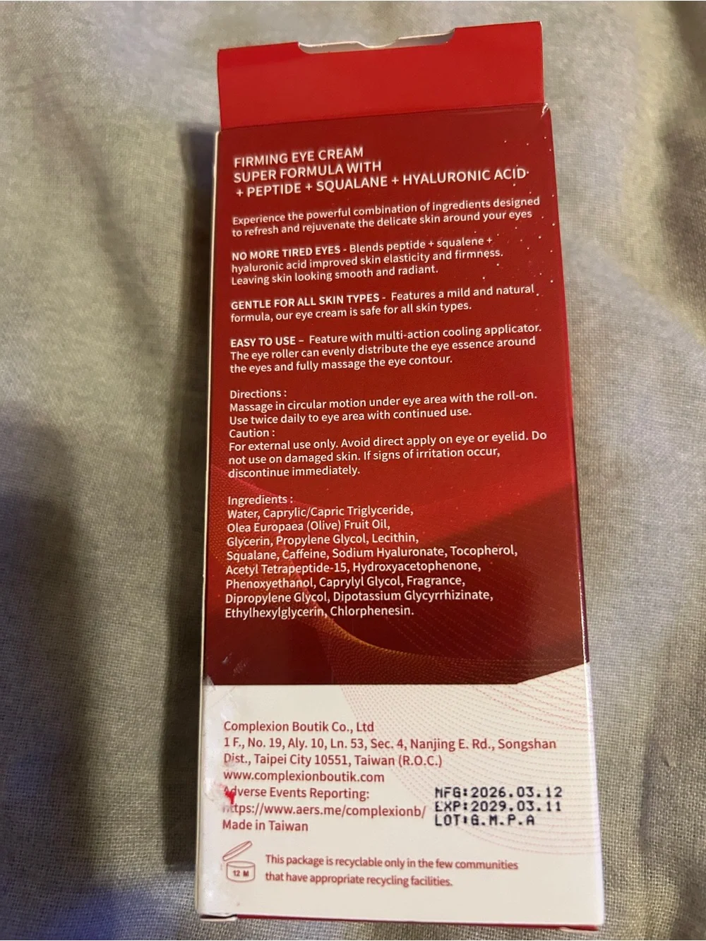 Firming Eye Cream - Red Packaging